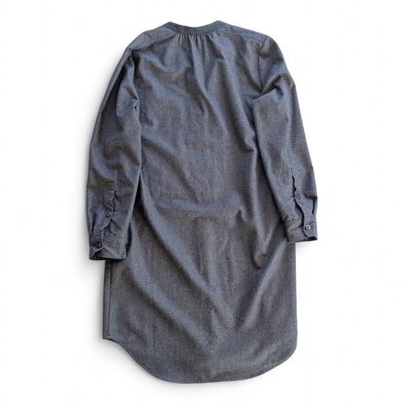 Madewell Latitude Wool Flannel Shirt Dress Charcoal Gray Sz M - Picture 3 of 6